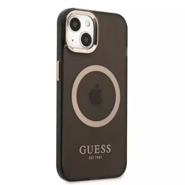 Guess Gold Outline Translucent MagSafe case for iPhone 13 - black 10