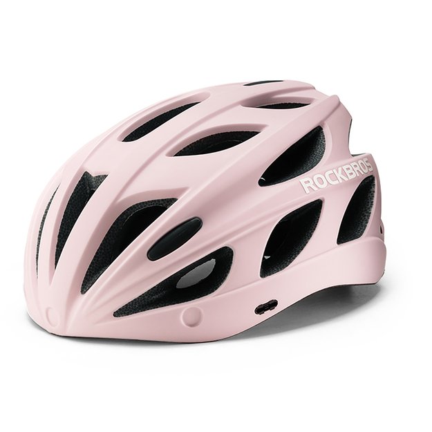 Rockbros Bike Helmet with Visor, Detachable UV Goggles, Detachable Visor, Unisex - Pink 2