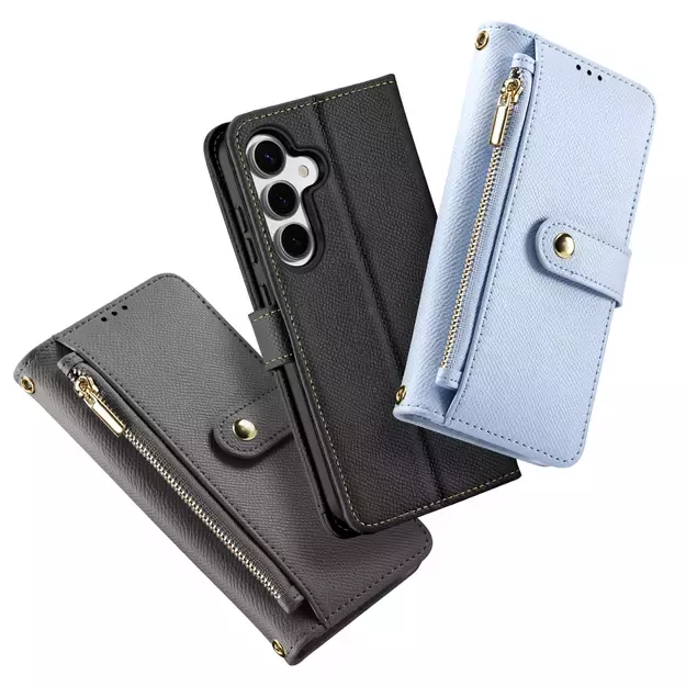 Dux Ducis Lawa Leather Case for Samsung Galaxy S25+ with Detachable Magnetic Wallet - Gray 20