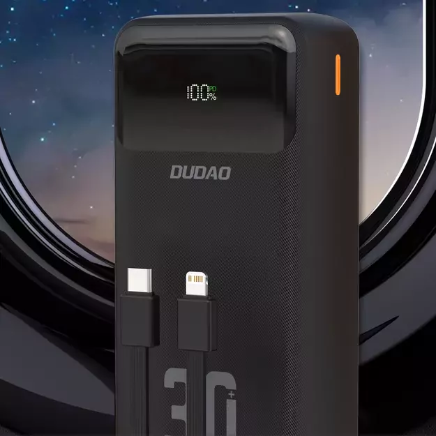 Dudao K15MAX 30000mAh PD 22.5W Powerbank with Built-in Cables - Black 4
