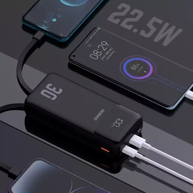 Dudao K15MAX 30000mAh PD 22.5W Powerbank with Built-in Cables - Black 3