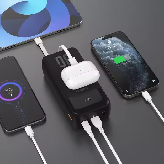 Dudao K15MAX 30000mAh PD 22.5W Powerbank with Built-in Cables - Black 6