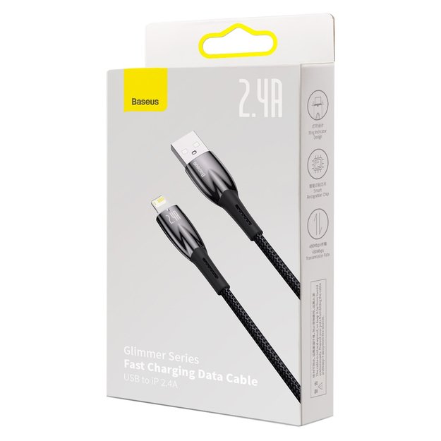 Baseus Glimmer Series cable USB-A - Lightning 480Mb/s 2.4A 2m black 4