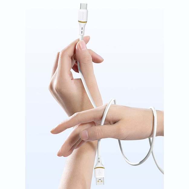 Dudao L25C USB-C - USB-C Silicone Cable 60W 1m - White 3