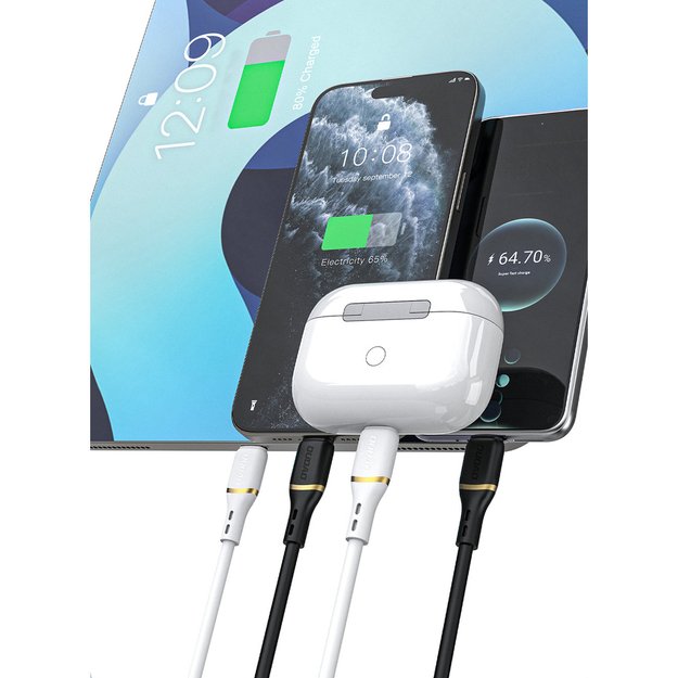 Dudao L25C USB-C - USB-C Silicone Cable 60W 1m - White 5