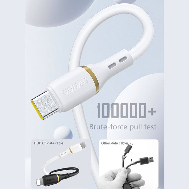 Dudao L25C USB-C - USB-C Silicone Cable 60W 1m - White 1