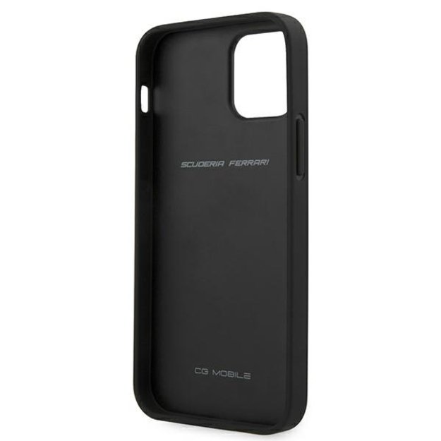 Ferrari FEOMSHCP12LBK iPhone 12 Pro Max black/black hardcase Off Track Leather Nylon Stripe 13