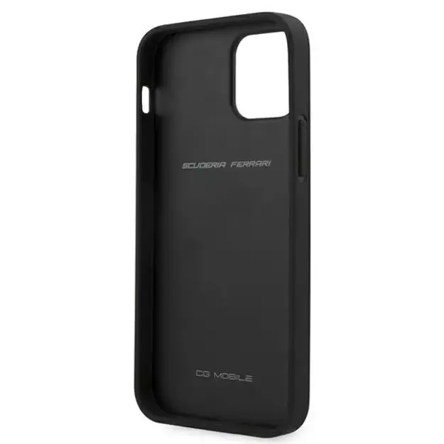 Ferrari FEOMSHCP12LBK iPhone 12 Pro Max black/black hardcase Off Track Leather Nylon Stripe 6