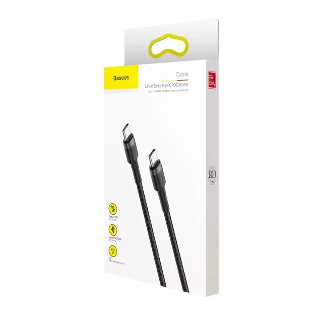 Baseus CATKLF-GG1 USB-C - USB-C PD QC cable 60W 3A 480Mb/s 1m - black and gray 12
