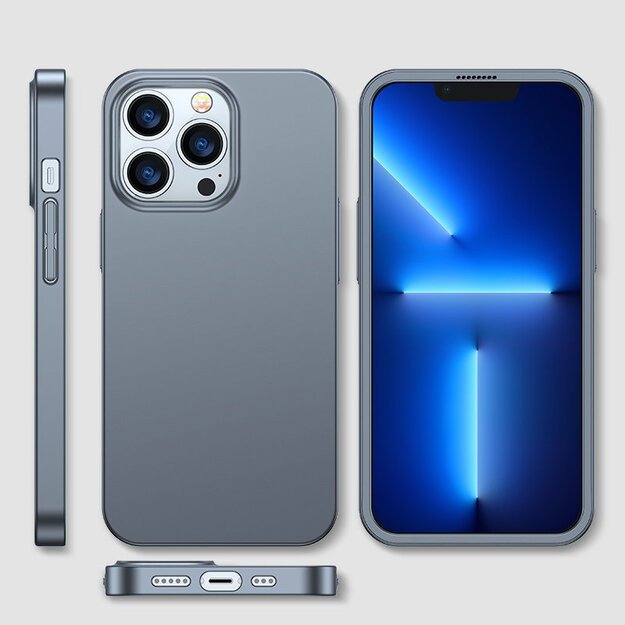 Joyroom 360 Full Case front and back cover for iPhone 13 Pro + tempered glass screen protector grey (JR-BP935 tranish) 8