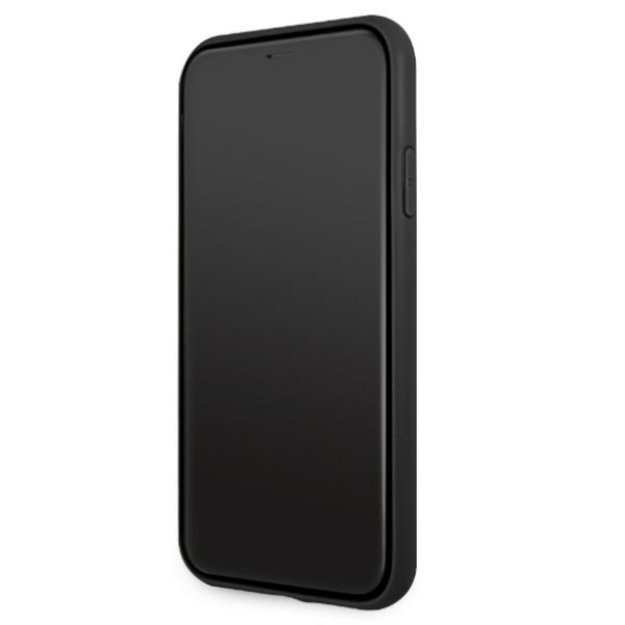 AMG AMHCN61GSEBK iPhone 11 6.1 &quot black / black hardcase Leather Debossed Lines 11