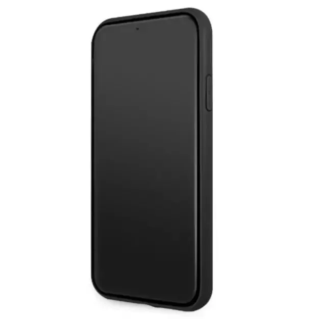 AMG AMHCN61GSEBK iPhone 11 6.1 &quot black / black hardcase Leather Debossed Lines 4