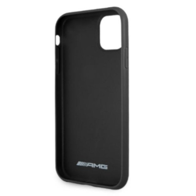AMG AMHCN61GSEBK iPhone 11 6.1 &quot black / black hardcase Leather Debossed Lines 13