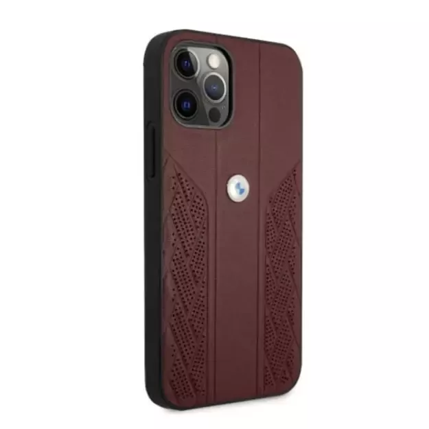 Etui BMW BMHCP12LRSPPR iPhone 12 Pro Max 6,7  czerwony/red hardcase Leather Curve Perforate 10