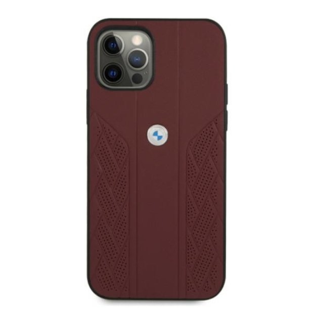 Etui BMW BMHCP12LRSPPR iPhone 12 Pro Max 6,7  czerwony/red hardcase Leather Curve Perforate 2