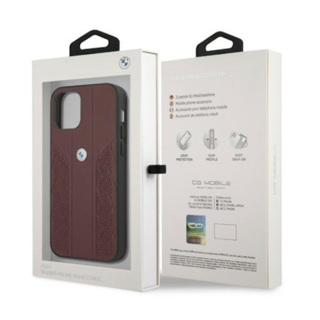 Etui BMW BMHCP12LRSPPR iPhone 12 Pro Max 6,7  czerwony/red hardcase Leather Curve Perforate 7
