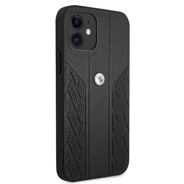 Etui BMW BMHCP12SRSPPK iPhone 12 mini 5,4  czarny/black hardcase Leather Curve Perforate 3