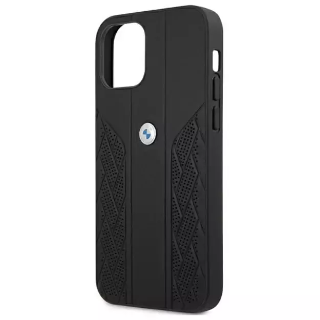 Etui BMW BMHCP12SRSPPK iPhone 12 mini 5,4  czarny/black hardcase Leather Curve Perforate 12