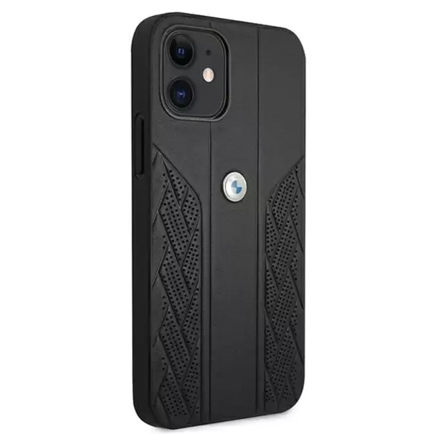 Etui BMW BMHCP12SRSPPK iPhone 12 mini 5,4  czarny/black hardcase Leather Curve Perforate 10