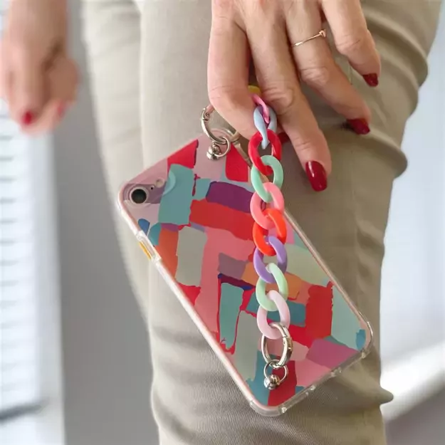 Color Chain Case gel flexible elastic case cover with a chain pendant for iPhone 8 Plus / iPhone 7 Plus multicolour 8