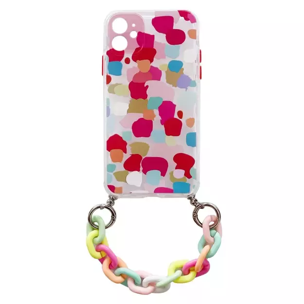 Color Chain Case gel flexible elastic case cover with a chain pendant for iPhone 8 Plus / iPhone 7 Plus multicolour