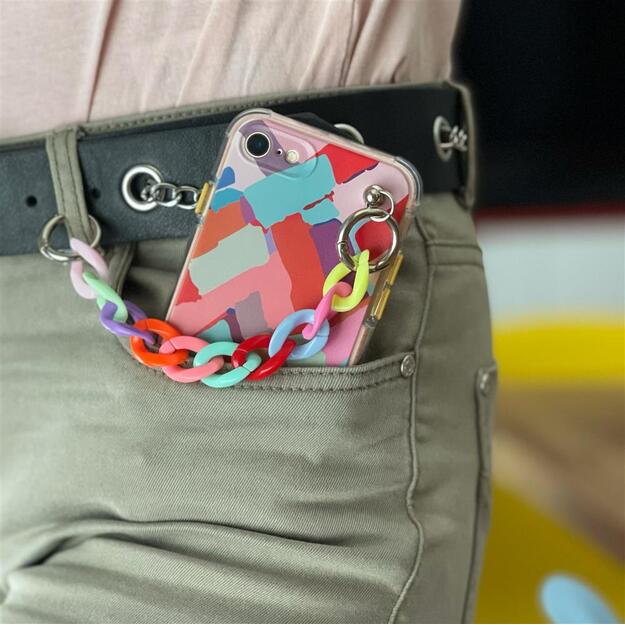 Color Chain Case gel flexible elastic case cover with a chain pendant for iPhone 8 Plus / iPhone 7 Plus multicolour 1