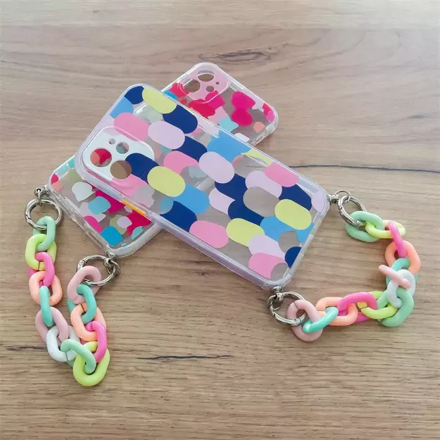 Color Chain Case gel flexible elastic case cover with a chain pendant for iPhone 8 Plus / iPhone 7 Plus multicolour 13