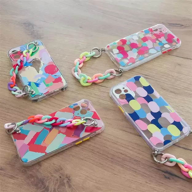 Color Chain Case gel flexible elastic case cover with a chain pendant for iPhone 8 Plus / iPhone 7 Plus multicolour 14