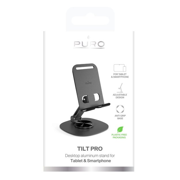Puro Tilt Pro Aluminum Phone/Tablet Stand - Dark Gray 4