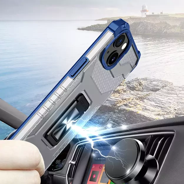 Crystal Ring Case Kickstand Tough Rugged Cover for iPhone 12 blue 8
