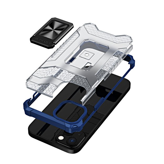 Crystal Ring Case Kickstand Tough Rugged Cover for iPhone 12 blue 5