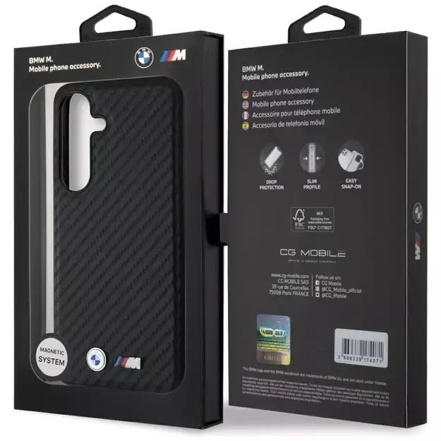 BMW Leather Carbon MagSafe Case for Samsung Galaxy S25 - Black 7