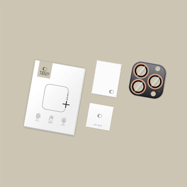 Tech-Protect Camring Fit+ Camera Cover for iPhone 14 Pro / Max / 15 Pro / Max / 16 Pro / Max / 17 Pro / Max - Orange 3