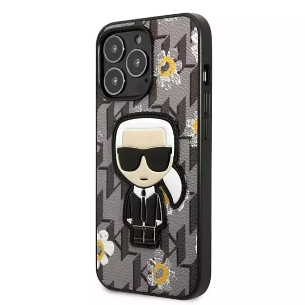 Karl Lagerfeld Flower Ikonik Karl case for iPhone 13 Pro / iPhone 13 - gray 1