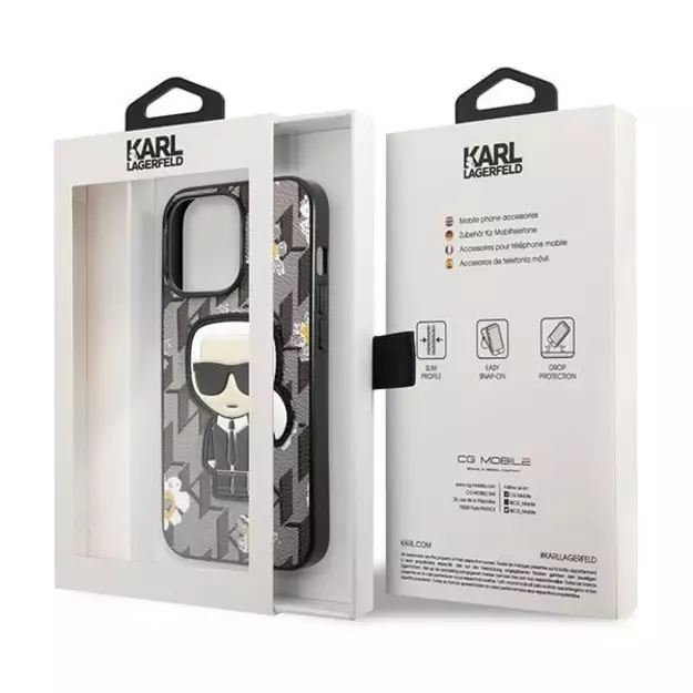 Karl Lagerfeld Flower Ikonik Karl case for iPhone 13 Pro / iPhone 13 - gray 7
