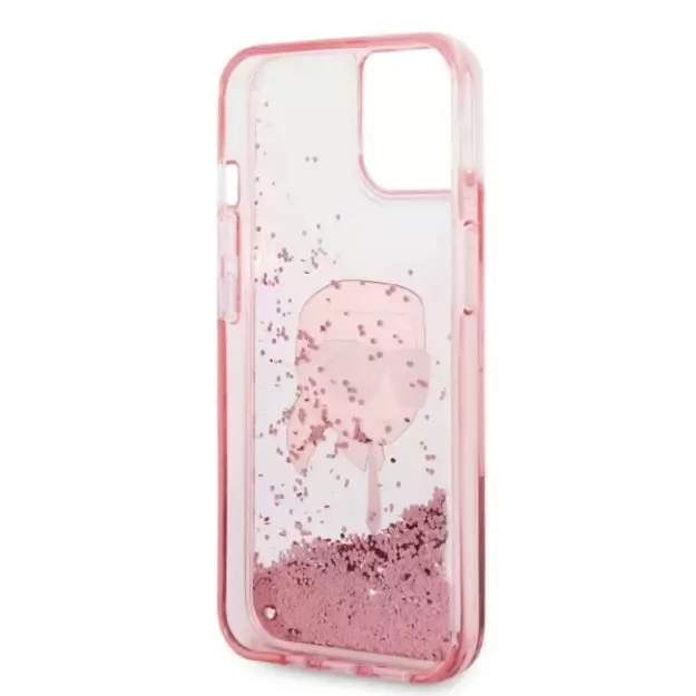 Karl Lagerfeld Glitter Karl&#39 s Head case for iPhone 14 Plus - pink 6