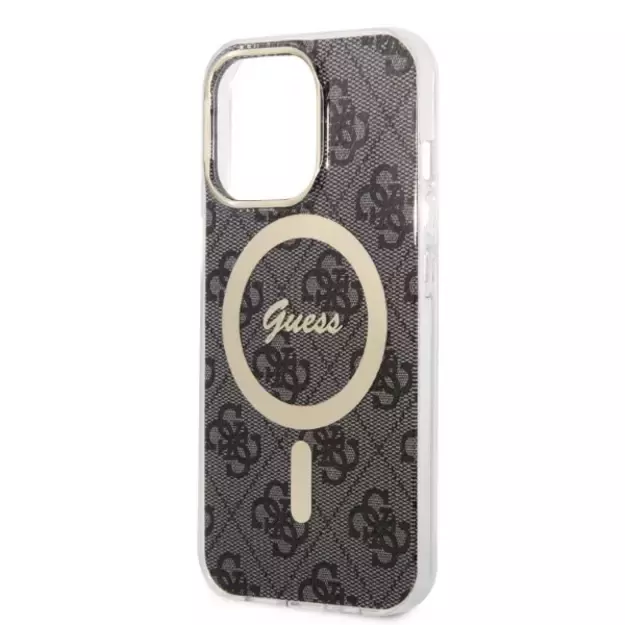 Set Guess GUBPP13LH4EACSK Case+ Charger iPhone 13 Pro black/black hard case 4G Print MagSafe 5