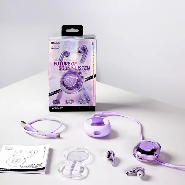 Acefast T8 TWS Bluetooth Wireless Headphones - White 5