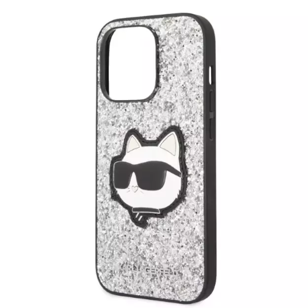 Karl Lagerfeld KLHCP14LG2CPS iPhone 14 Pro 6.1&quot  silver/silver hardcase Glitter Choupette Patch 5