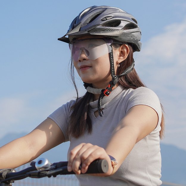 Rockbros Polarized Cycling Glasses with UV Protection and Corrective Insert - Purple 1