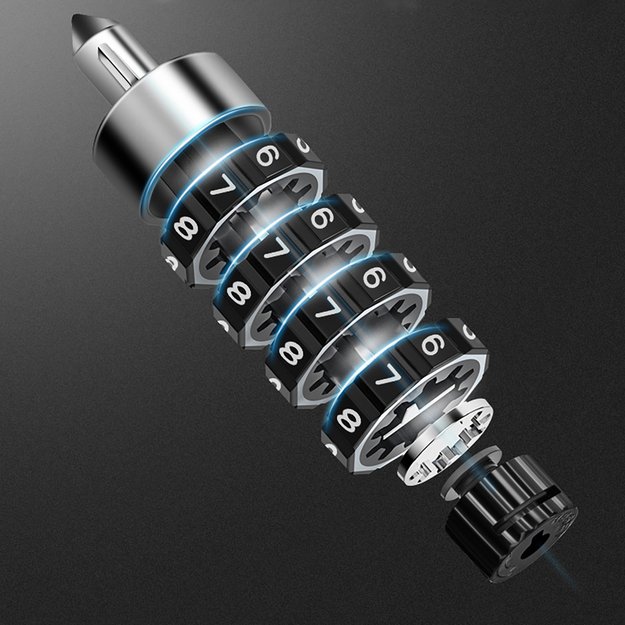 Rockbros 3230002001 bicycle lock with combination and key - black 10