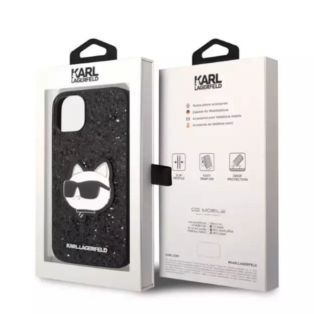 Karl Lagerfeld KLHCP14MG2CPK iPhone 14 Plus 6.7&quot  black/black hardcase Glitter Choupette Patch 7