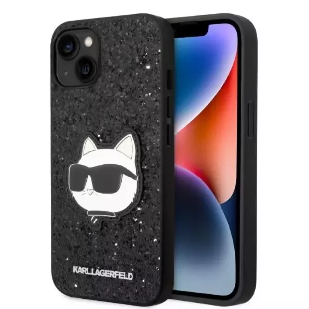 Karl Lagerfeld KLHCP14MG2CPK iPhone 14 Plus 6.7&quot  black/black hardcase Glitter Choupette Patch