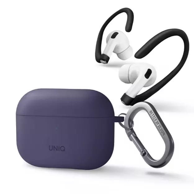 Uniq Nexo case for AirPods Pro 2 + ear hooks - purple 1