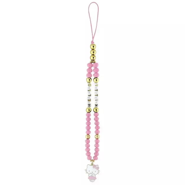 Hello Kitty Pearls and Beads Kitty Charm Phone Charm - Pink