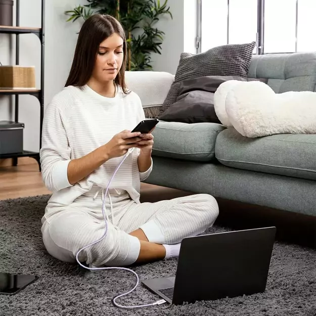 Tech-Protect Ultraboost Lite USB-C PD60W/3A Cable 2m - Purple 5