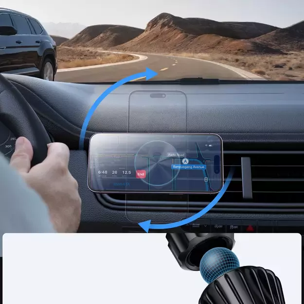 Joyroom magnetic car holder 15W wireless charger for air vent black (JR-ZS240 Pro) 9