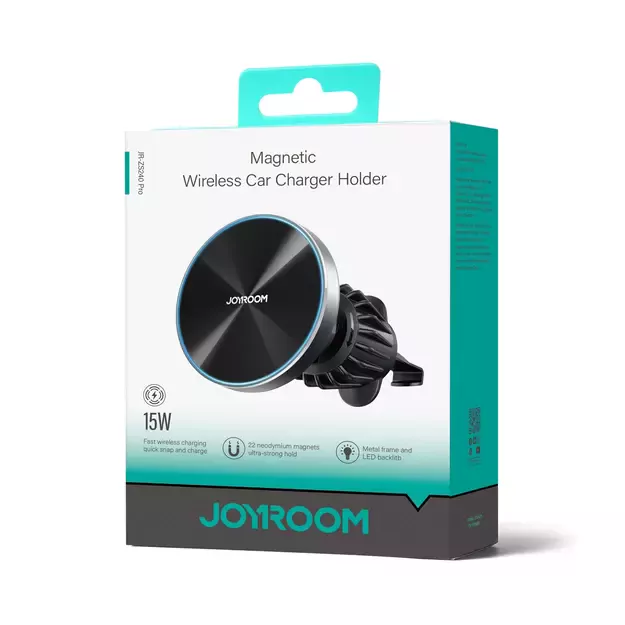 Joyroom magnetic car holder 15W wireless charger for air vent black (JR-ZS240 Pro) 3