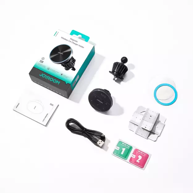Joyroom magnetic car holder 15W wireless charger for air vent black (JR-ZS240 Pro) 4
