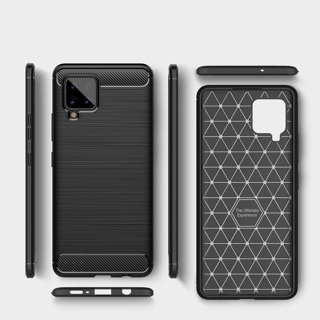 Carbon Case Flexible Cover TPU Case for Samsung Galaxy A42 5G blue 6